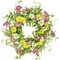 18-Inch Spring Summer Wreath for Front Door – Artificial Daisies, Eucalyptus & Butterflies, Green Foliage Wreath for Wall, Window, Farmhouse & Holiday Home Decor